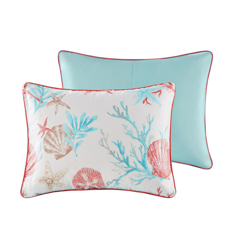 Gracie Mills Koreen 7-Piece Coastal Dreams Cotton Sateen Comforter Set
