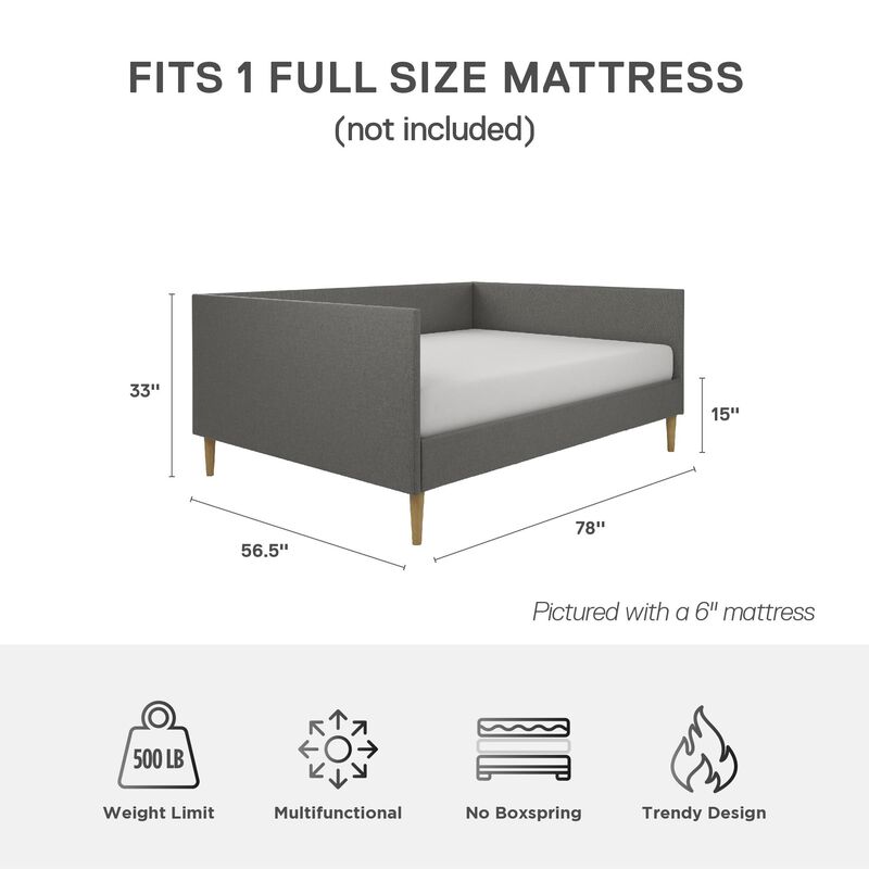 Atwater Living Francis Mid Century Daybed, Full, Tan Linen