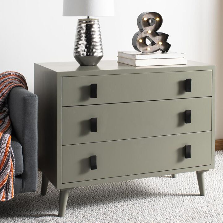 Safavieh Blaize 3 Drawer Chest, Dark Grey/Black
