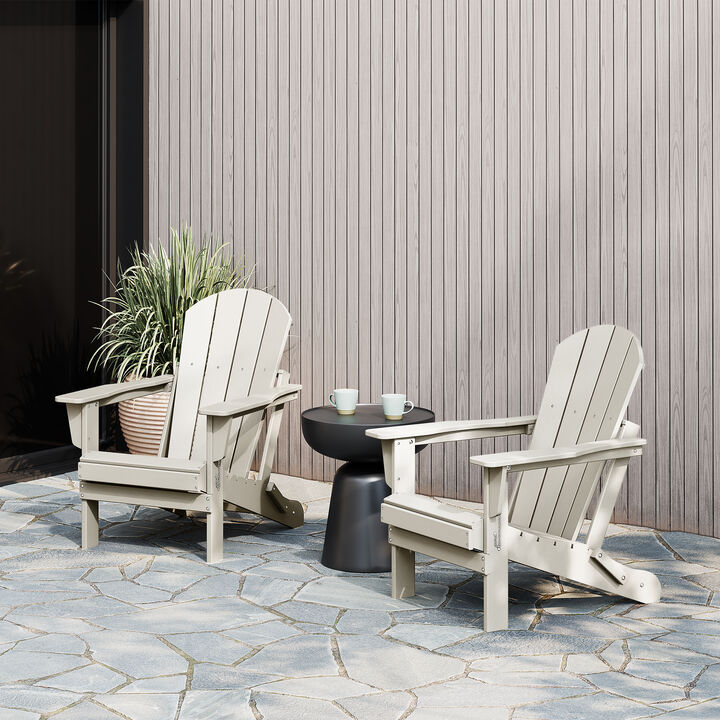 WestinTrends Westintrends 2 piece set outdoor folding Poly Adirondack chair