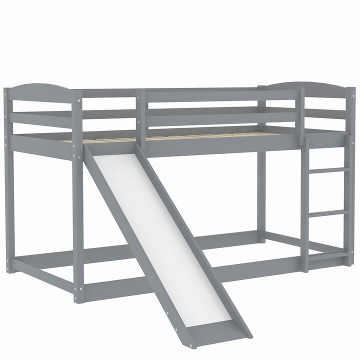 Twin over Twin Bunk Bed with Convertible Slide and Ladder