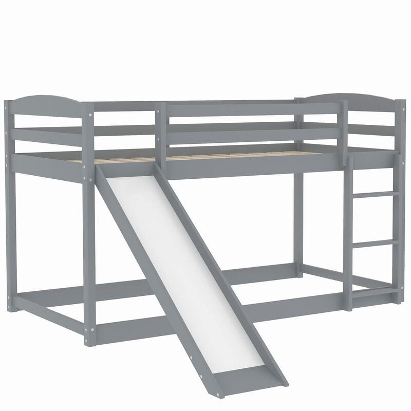 Twin over Twin Bunk Bed with Convertible Slide and Ladder