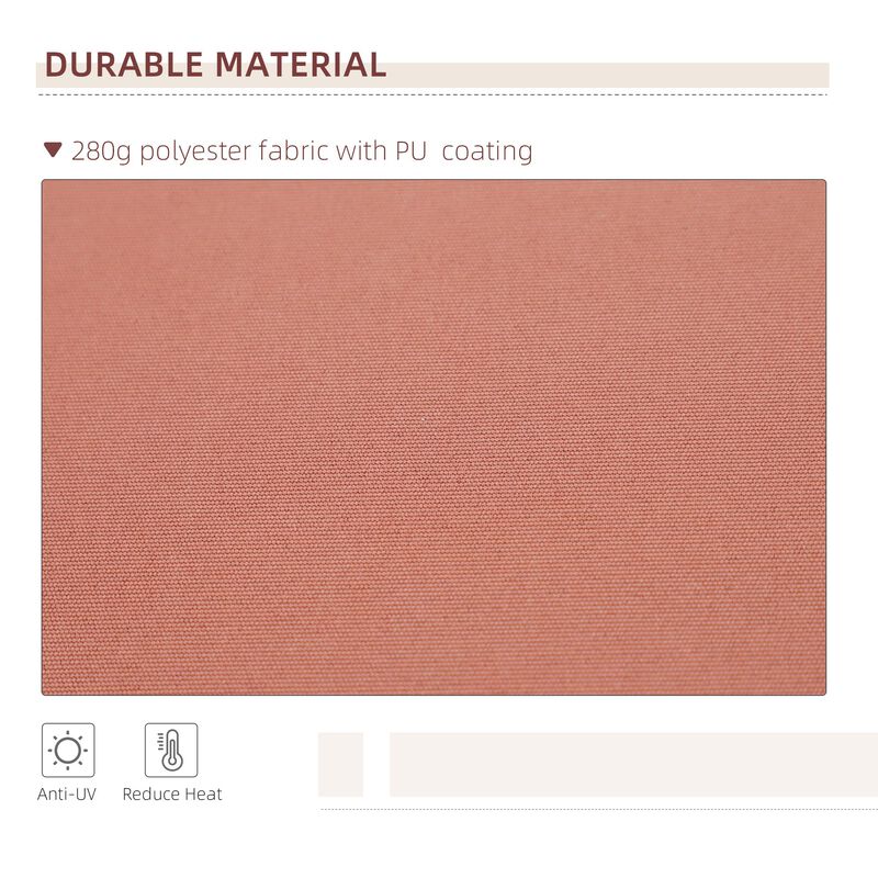 Coffee Brown Patio Cover: 13'x8' Durable Manual Retractable Sun Shade