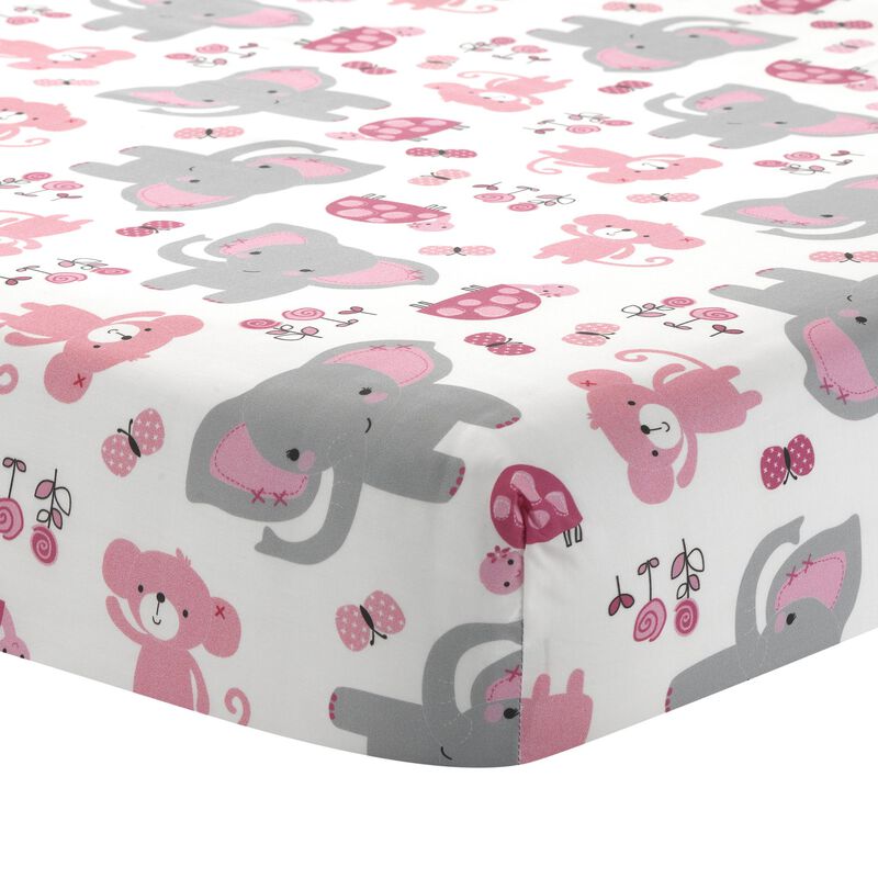 Bedtime Originals Twinkle Toes 3-Piece Crib Bedding Set - Blue, Pink, Gray