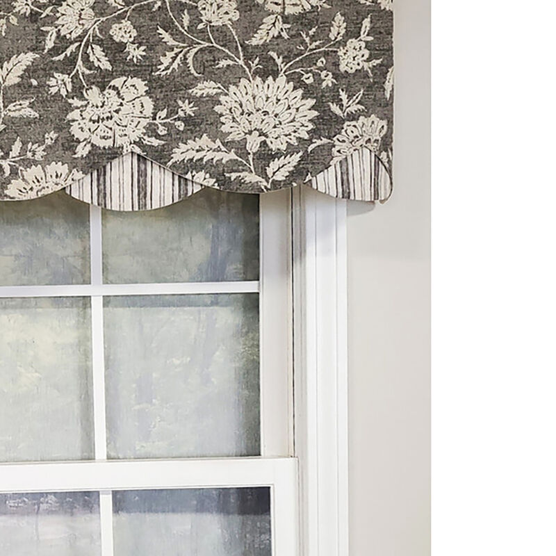 RLF Home Luxurious Modern Design Classic Basanti Petticoat Style Window Valance 50" x 15" Navy