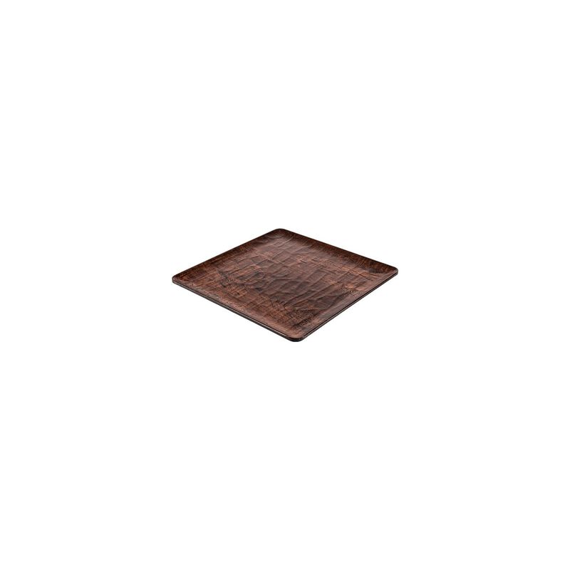 Turgla Composite 7" x 7" Square Brown Composite Plate (Set of 4)