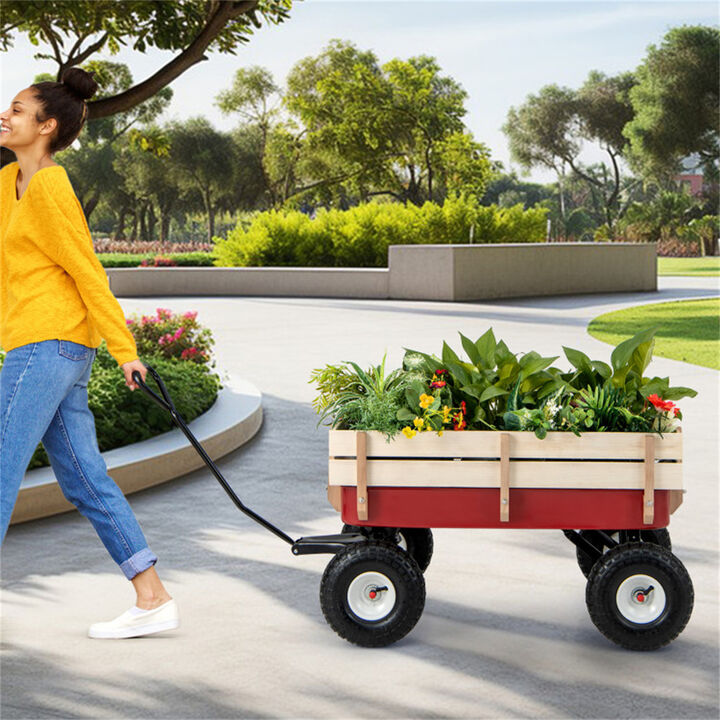 Foldable Utility Cart for Gardening and Camping Gear Transport