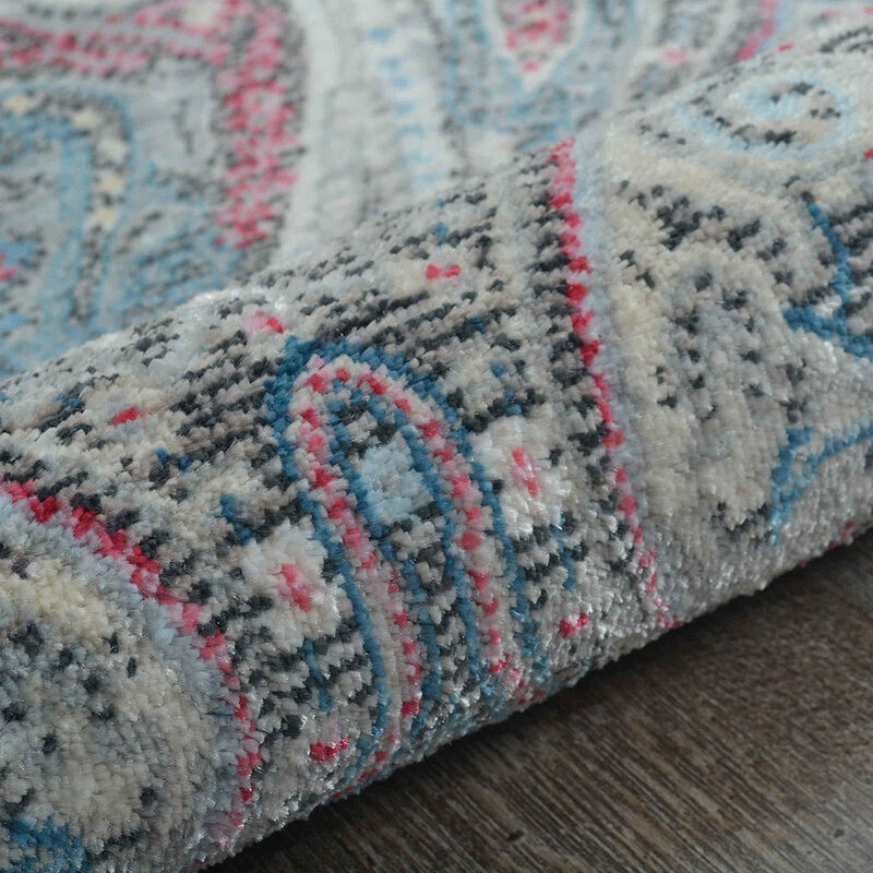 RUGSOTIC CARPETS MACHINE MADE POLYESTER AREA RUGS  - 4'x5'11'', Rectangle Shape, Brown Gray Color, Classic Oriental Traditional  Design, Low Pile Machine Made Area Rugs (M00106)