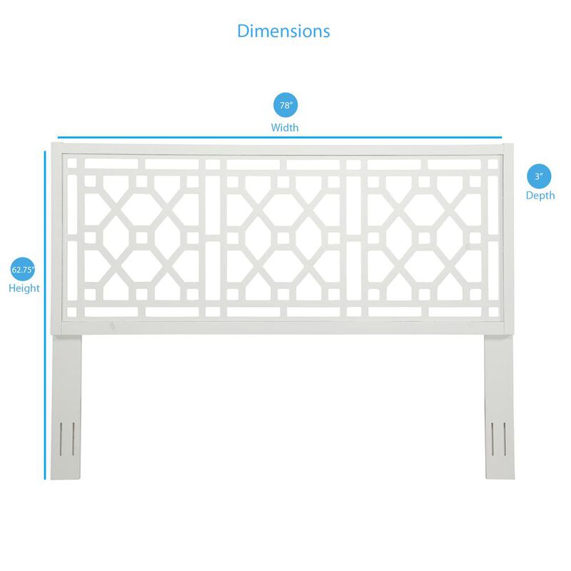 Comfort Pointe Thomas Chippendale White Headboard - King