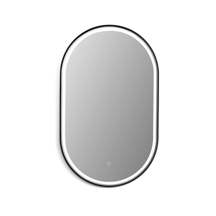 Altair Framed in Matt Black Modern Bathroom/Vanity LED Lighted Wall Mirror