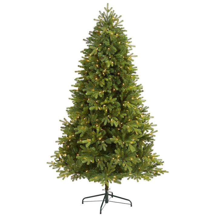 Nearly Natural Washington Fir Artificial Christmas Tree with Clear Lights