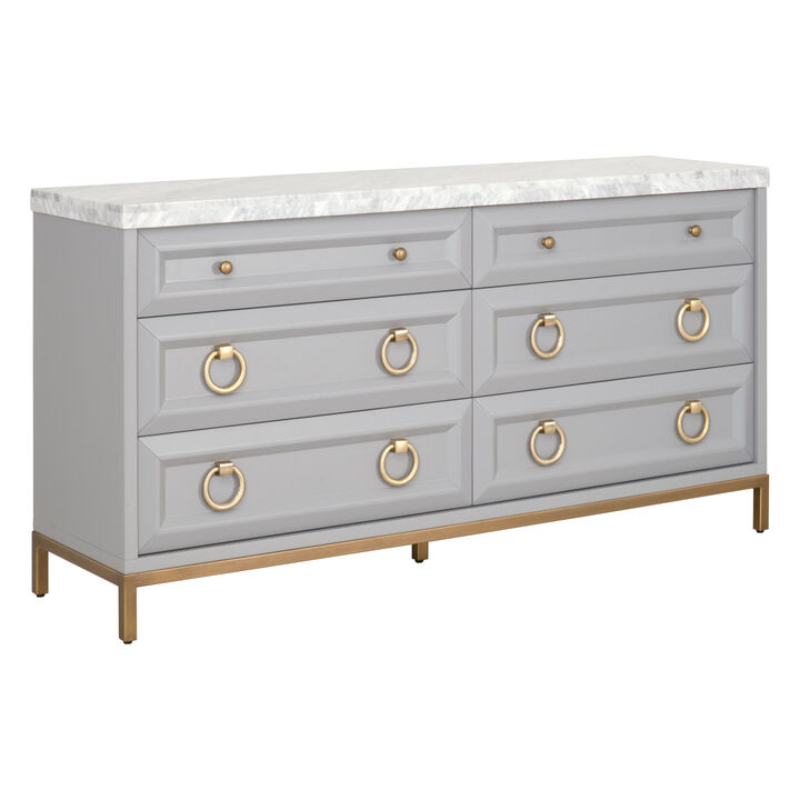Dove Gray 6-Drawer Double Dresser