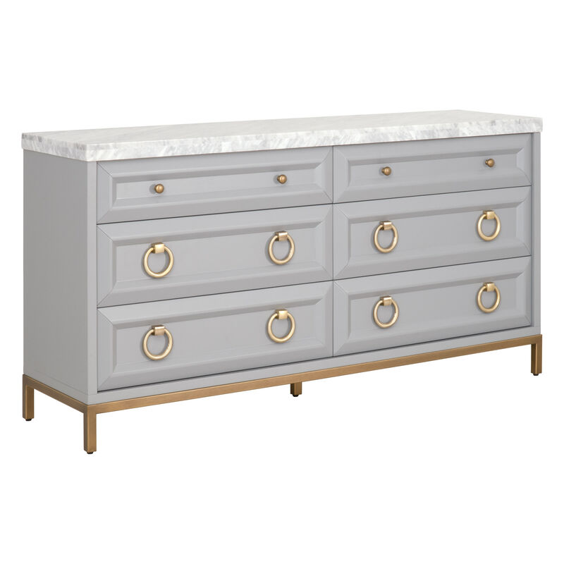 Dove Gray 6-Drawer Double Dresser