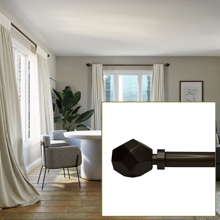Esencial Convex Curtain Rod Set, Adjustable Length From 72" to 144"