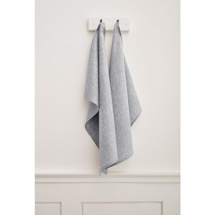 Solino Home 100% Pure Linen Kitchen Towels Set of 2 - 17 x 26 Inch | Athena