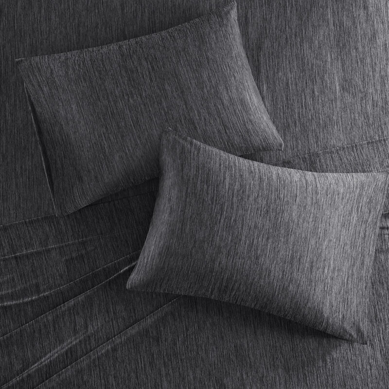 Gracie Mills Azalea Heathered Jersey Knit Nylon Blend Sheet Set