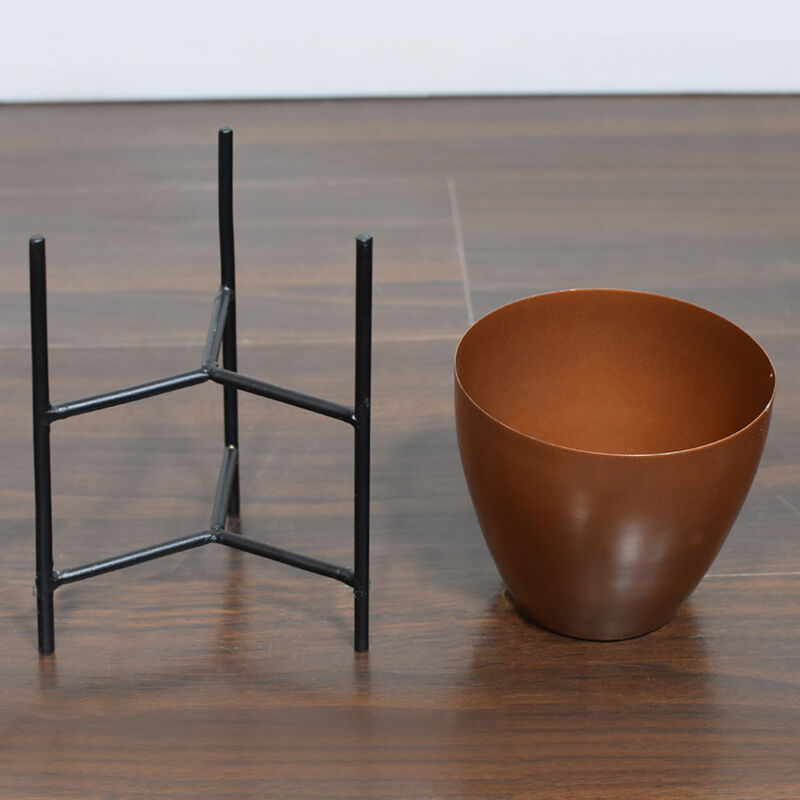 Handmade 100% Iron Round Modern Silver Coated Color 8.2 x 4.8 x 4.8 Inches Planters Pot 1002 BBH Homes