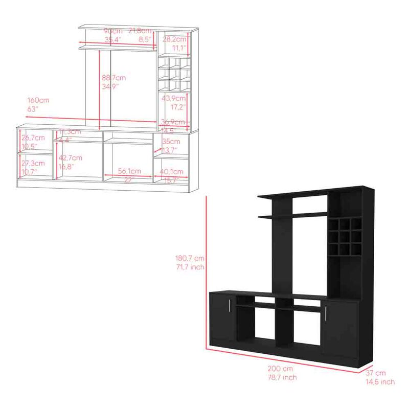 Entertainment Center Modoc, Living Room, Black