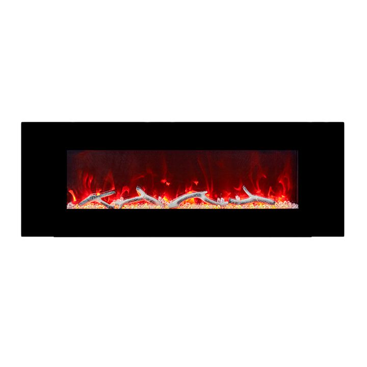 50 Inch 1500W Wall-Mount Fireplace with Multicolor Flame
