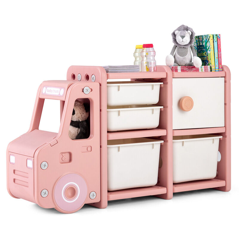 Toddler Truck Storage Organizer with Plastic Bins