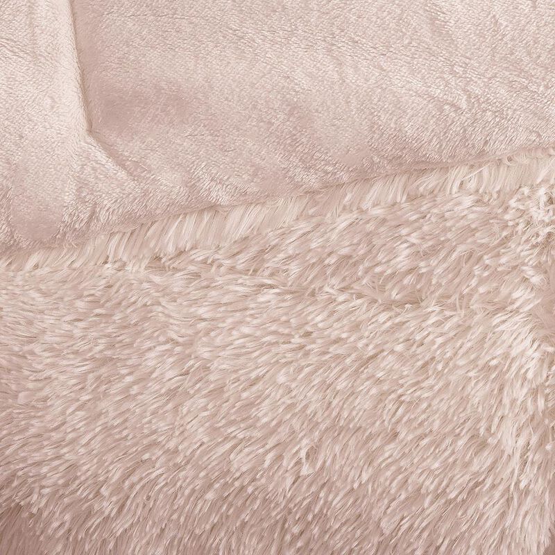 Belen Kox Plush Bliss Long Fur Comforter Set Blush, Belen Kox