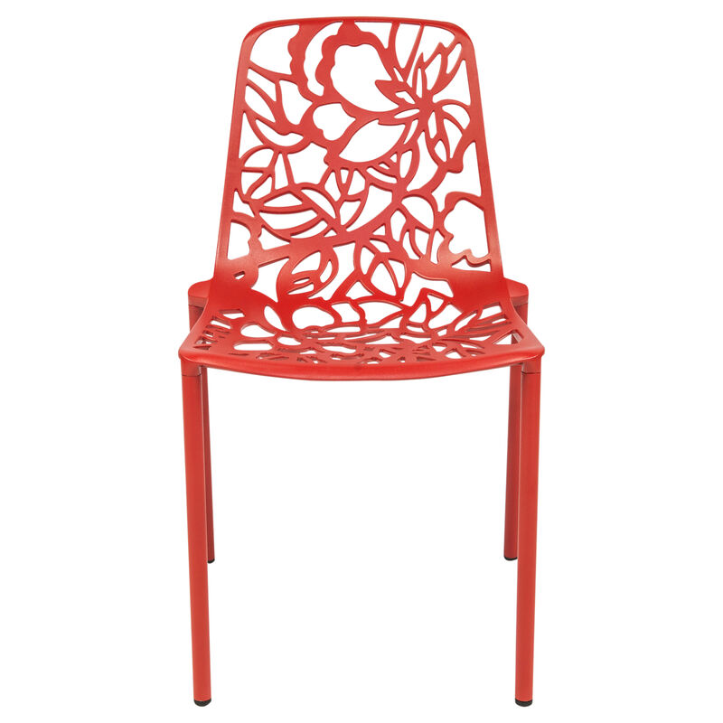 LeisureMod Devon Modern Indoor Outdoor Aluminum Dining Chair in Khaki Green