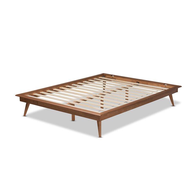 Baxton Studio Karine  Walnut Brown Finished Wood Queen Size Platform Bed Frame