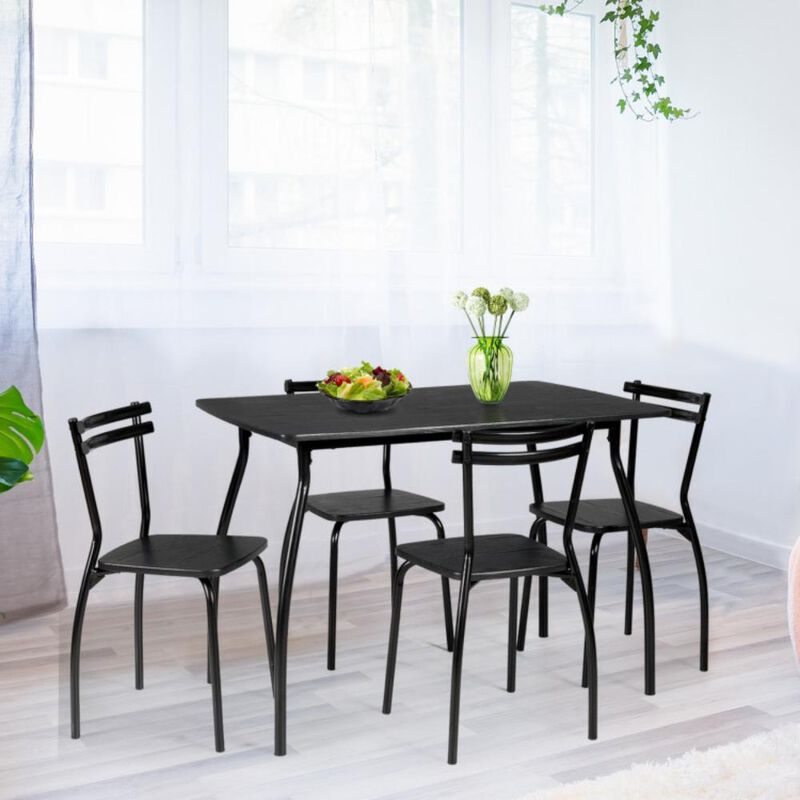 Hivvago 5 Pieces Dining Table Set with 4 Chairs and Backrests