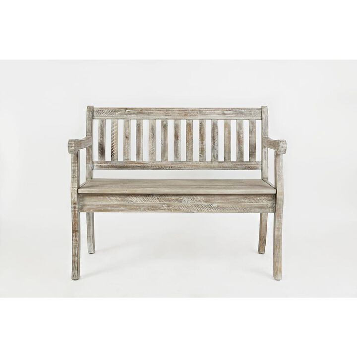 Jofran 42 Rustic Farmhouse Distressed Acacia Storage Bench