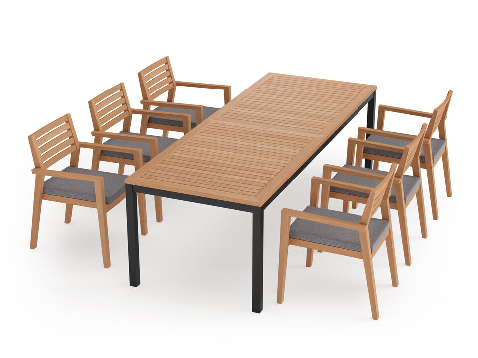 Rhodes 6 Seater Dining Set with 96 in. Table - Aluminum