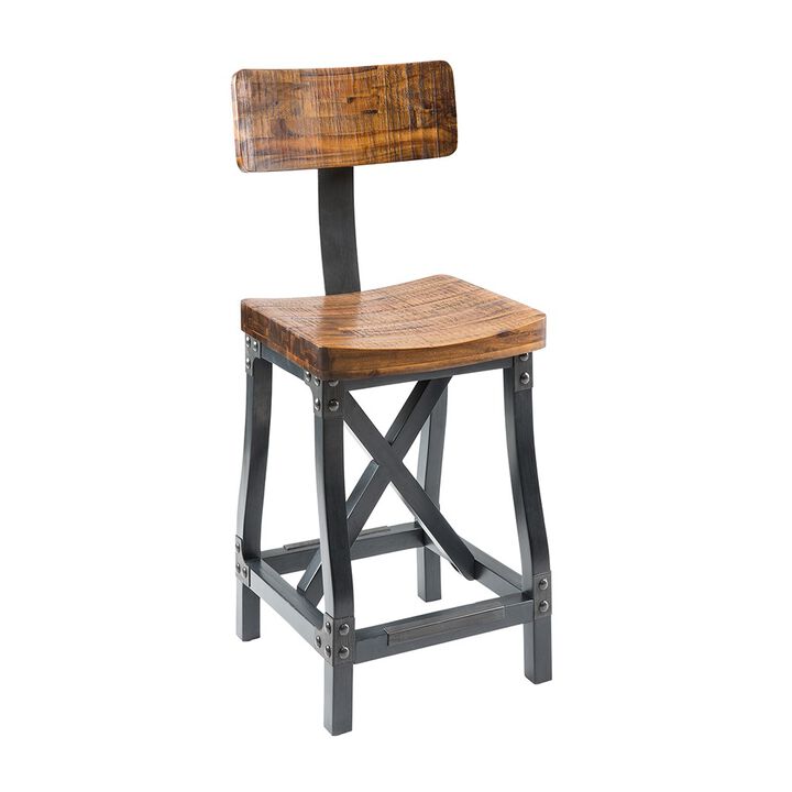 Gracie Mills Milton Comfort Heights Barstool with Back Support