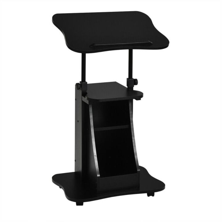 Hivvago Sit-to-Stand Laptop Desk Cart Height Adjustable with Storage