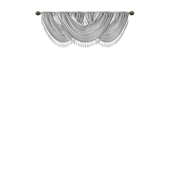 Gracie Mills Aurelius Faux Silk Sheen Waterfall Embellished Valance