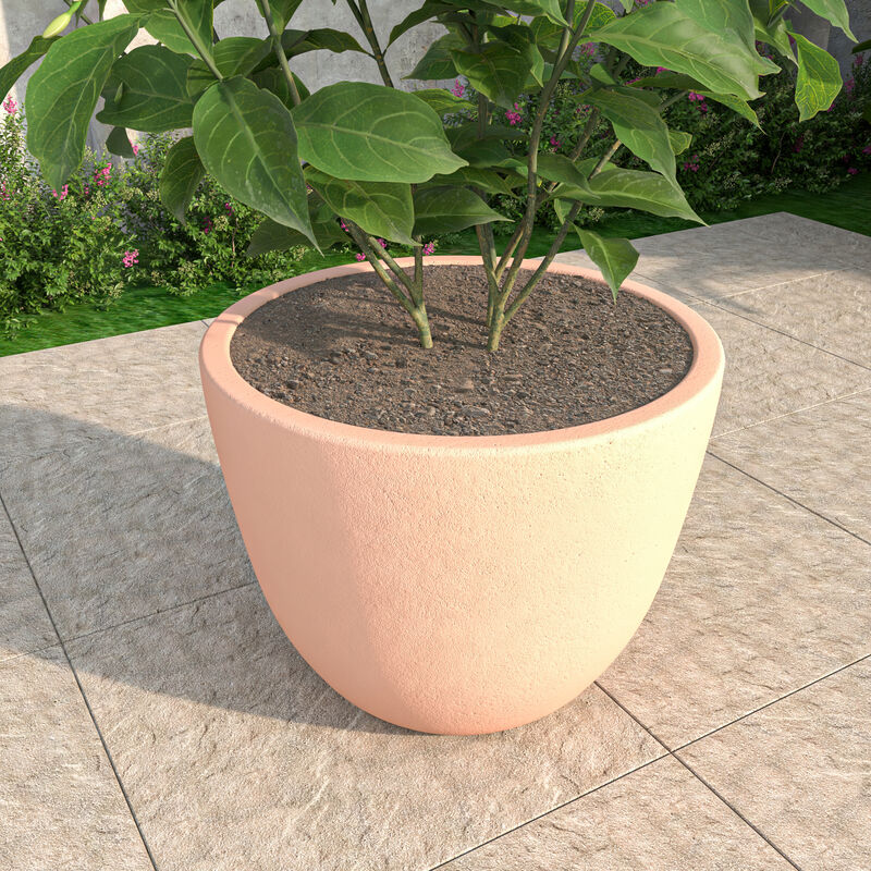 LeisureMod Dahlia Series Fiberstone ans MgO Clay 16" Planter