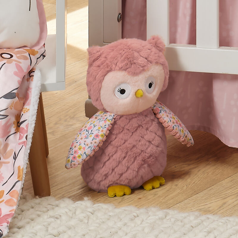 Lambs & Ivy Little Garden Textured Floral Plush Owl Stuffed Animal Toy - Twiggy