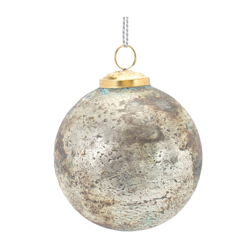 Distressed Mercury Glass Ornmanet (Set of 6)