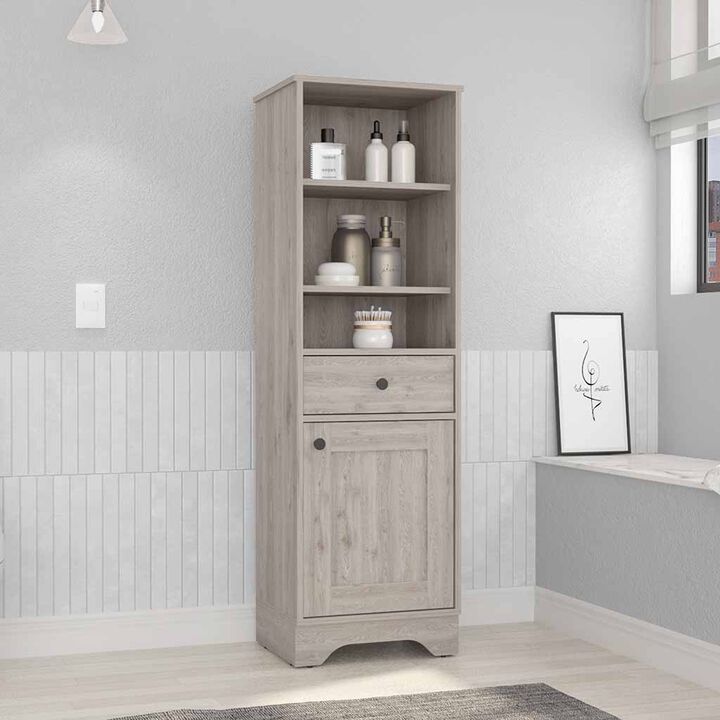 Linen Cabinet Burnedt, Bathroom, Light Gray