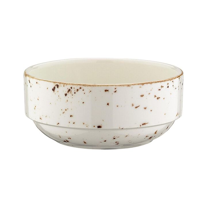 Grain dia.5.5" h:2.5" 17 oz. Round Decorated Porcelain Bowl (Set of 4)