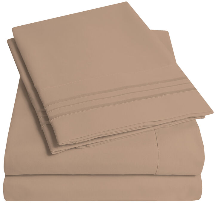 5 Piece Sheet Set, Ultra Soft 1800 Series Collection - Split King, Royal Blue