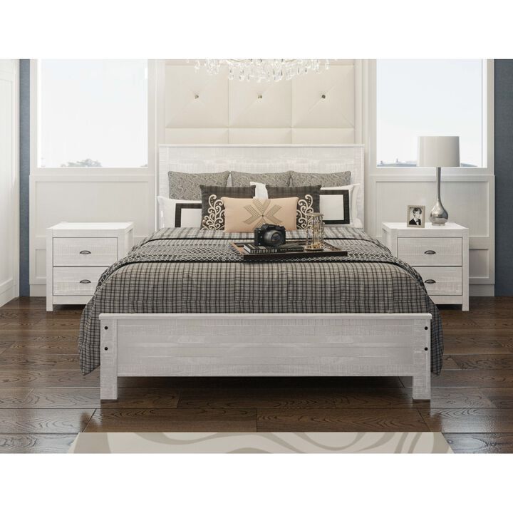 Albany Solid Wood Modern Rustic Wooden Queen Size Bed Frame Box Spring Needed