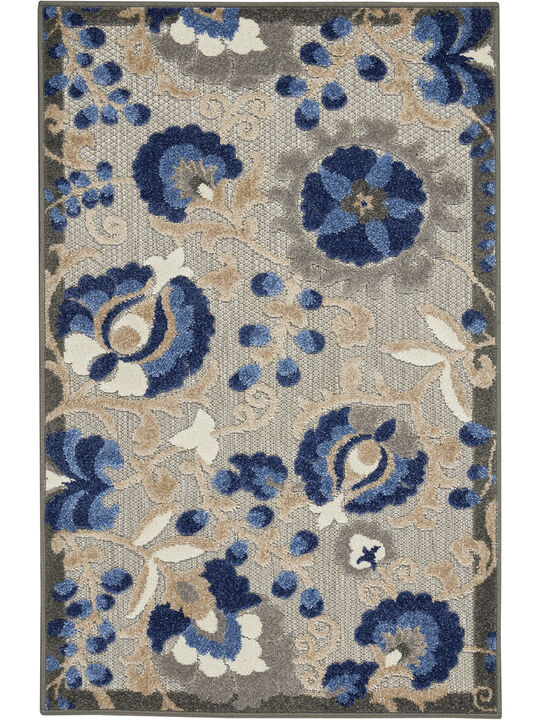 Aloha ALH17 Natural/Blue 3'6" x 5'6" Rug