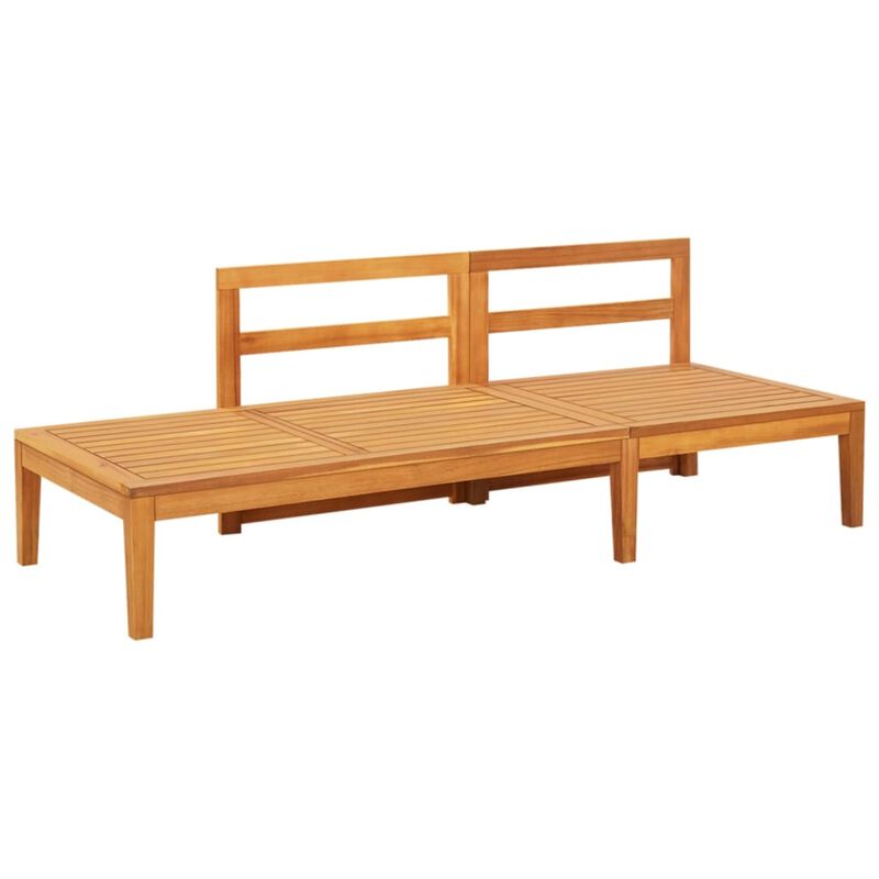 vidaXL Solid Acacia Wood Patio Bench with Adjustable Table - Dark Gray Cushions Included - Versatile, Durable Outdoor Furniture with Unique Design