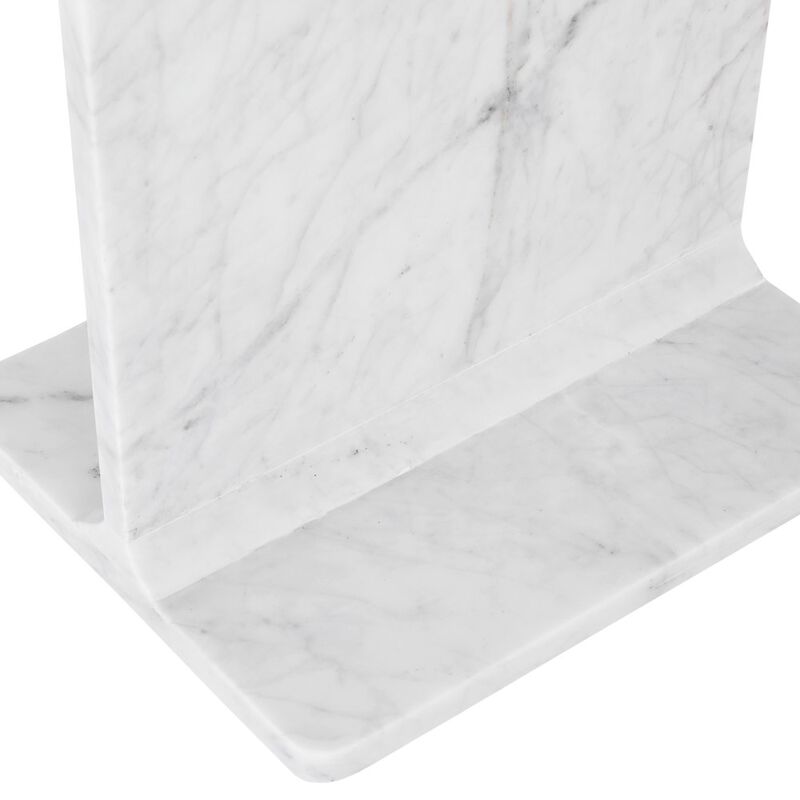 Jofran Enzo Luxury Genuine Solid Marble Icon End Table