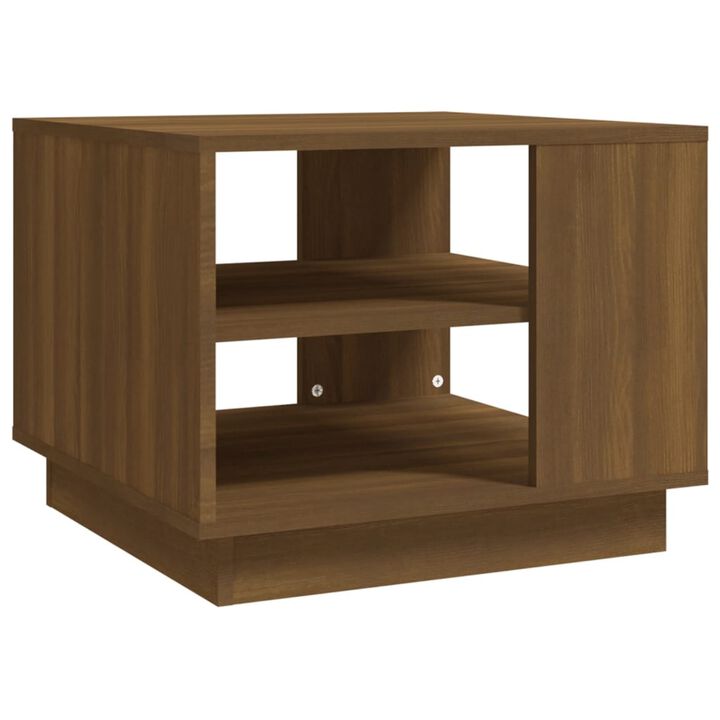 vidaXL Coffee Table Brown Oak 21.7"x21.7"x21.7" Chipboard