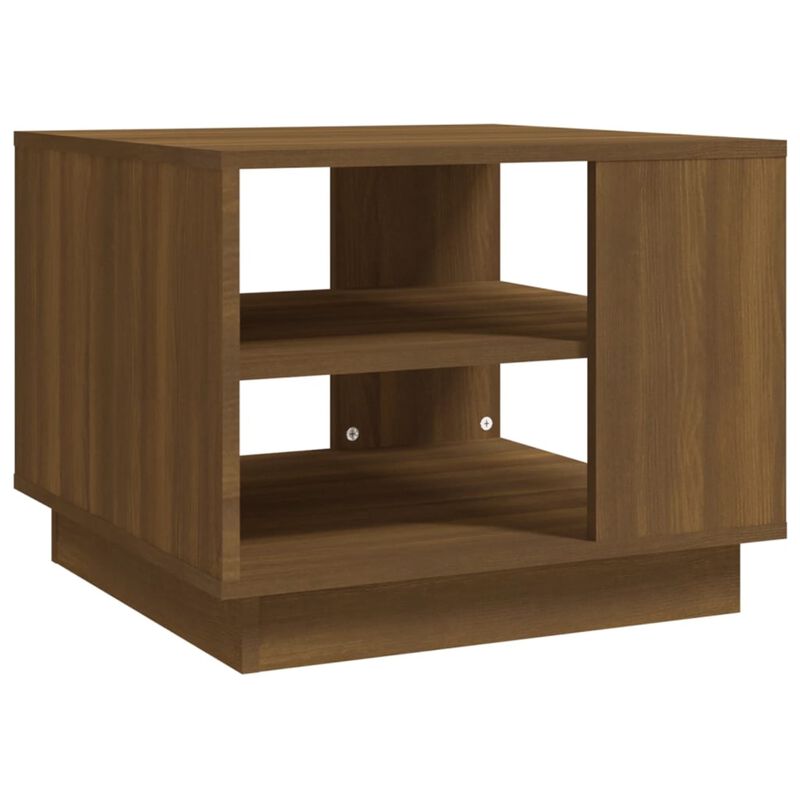 vidaXL Coffee Table Brown Oak 21.7"x21.7"x21.7" Chipboard