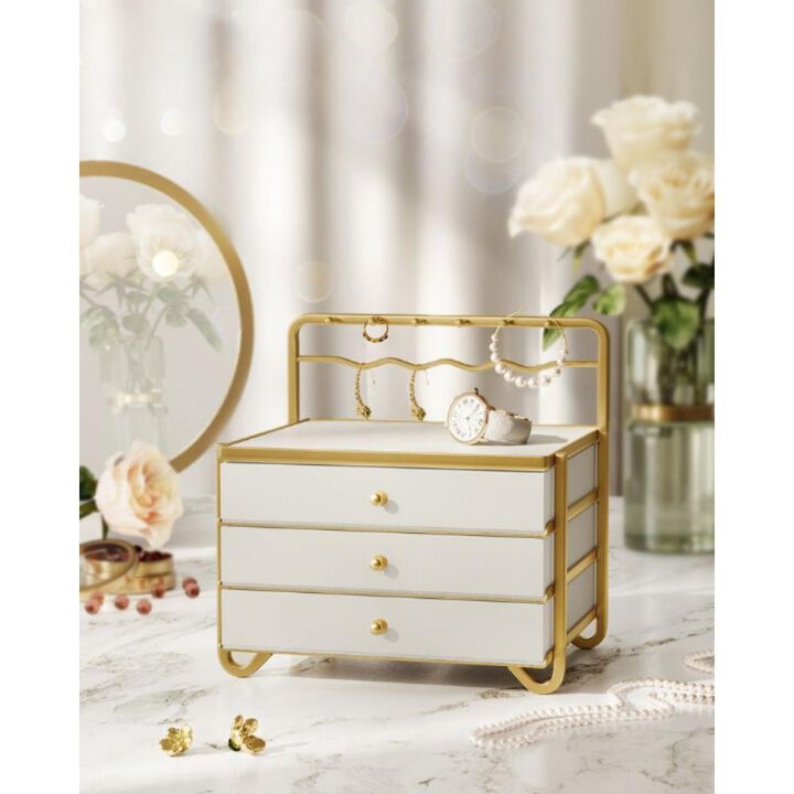3-Tier Jewelry Box with Drawers for Organized Storage