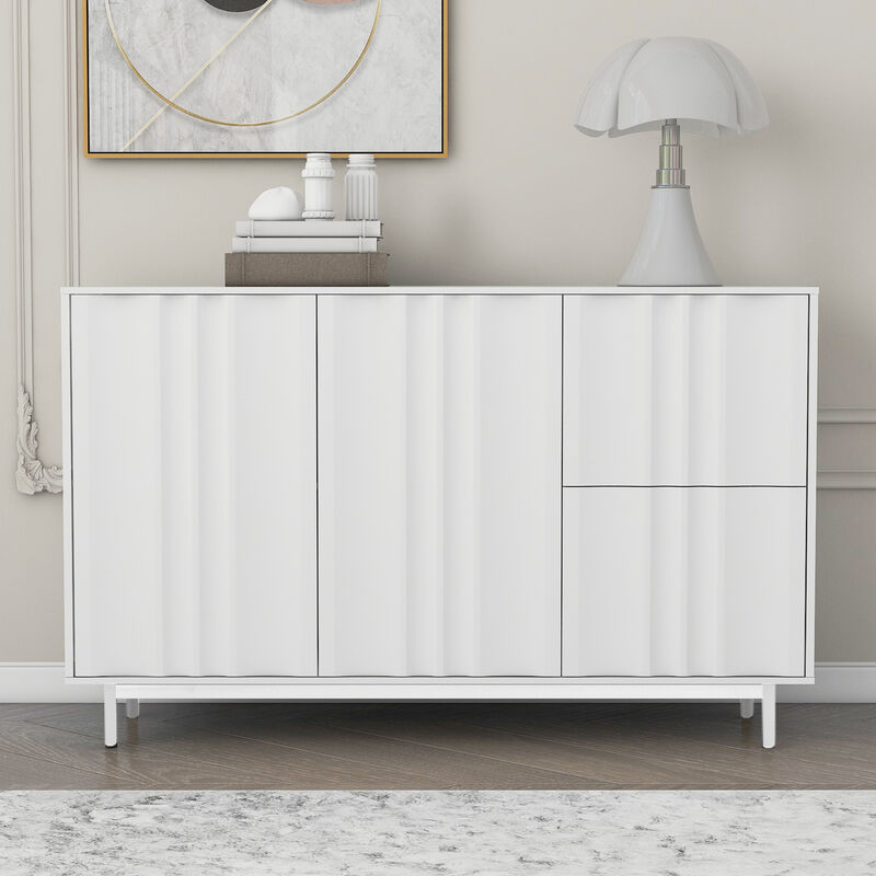 Merax Wave Pattern Storage Cabinet MDF