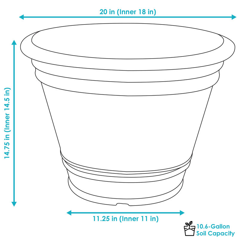 Franklin Outdoor Flower Pot Planter - 3-Pack