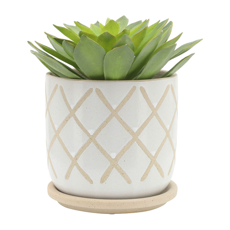 Cross Planter with Saucer Set