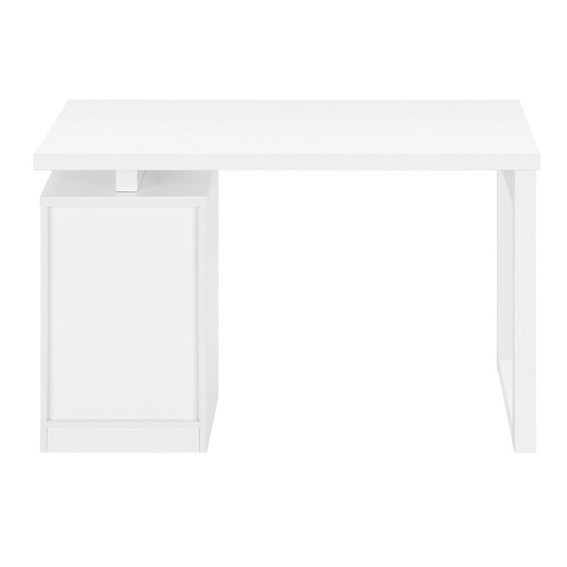 Monarch Specialties I 7690 Computer Desk, Home Office, Laptop, Left, Right Set-up, Storage Drawers, 48"L, Work, Laminate, White, Contemporary, Modern